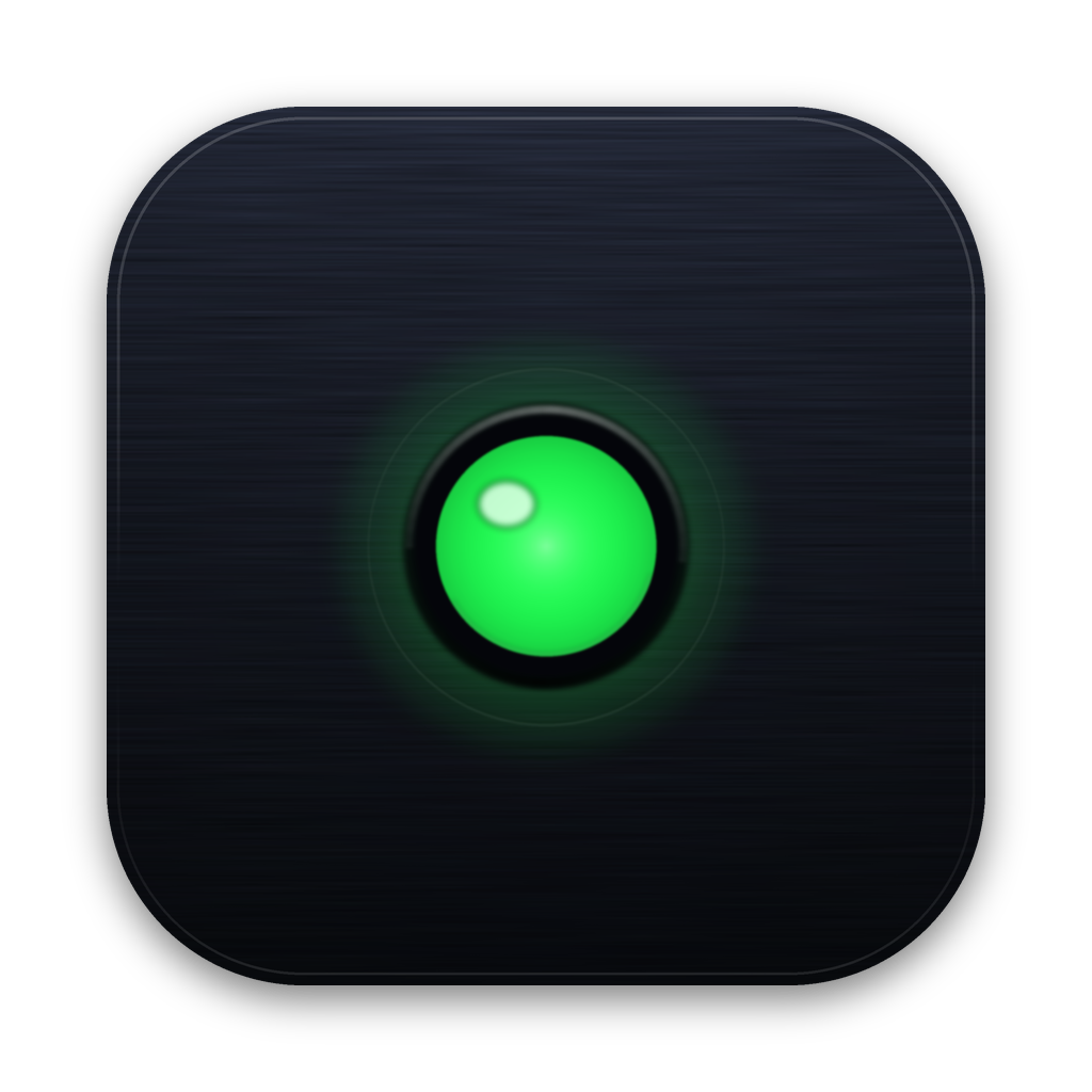 Icona di VibeVoice: LED verde acceso su fondo nero