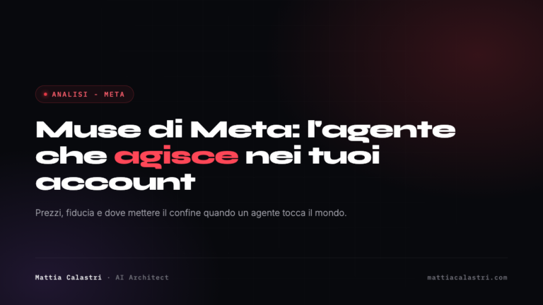 Muse di Meta: l’agente AI che agisce nei tuoi account. Cosa fa, quanto costa, dove mi fermo
